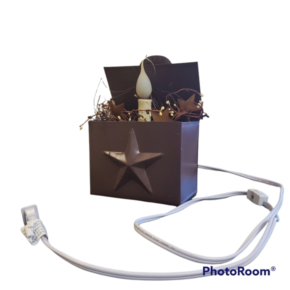 Primitive Farmhouse Decor Metal Electric Star Candle with hanging hook - Picture 8 of 15